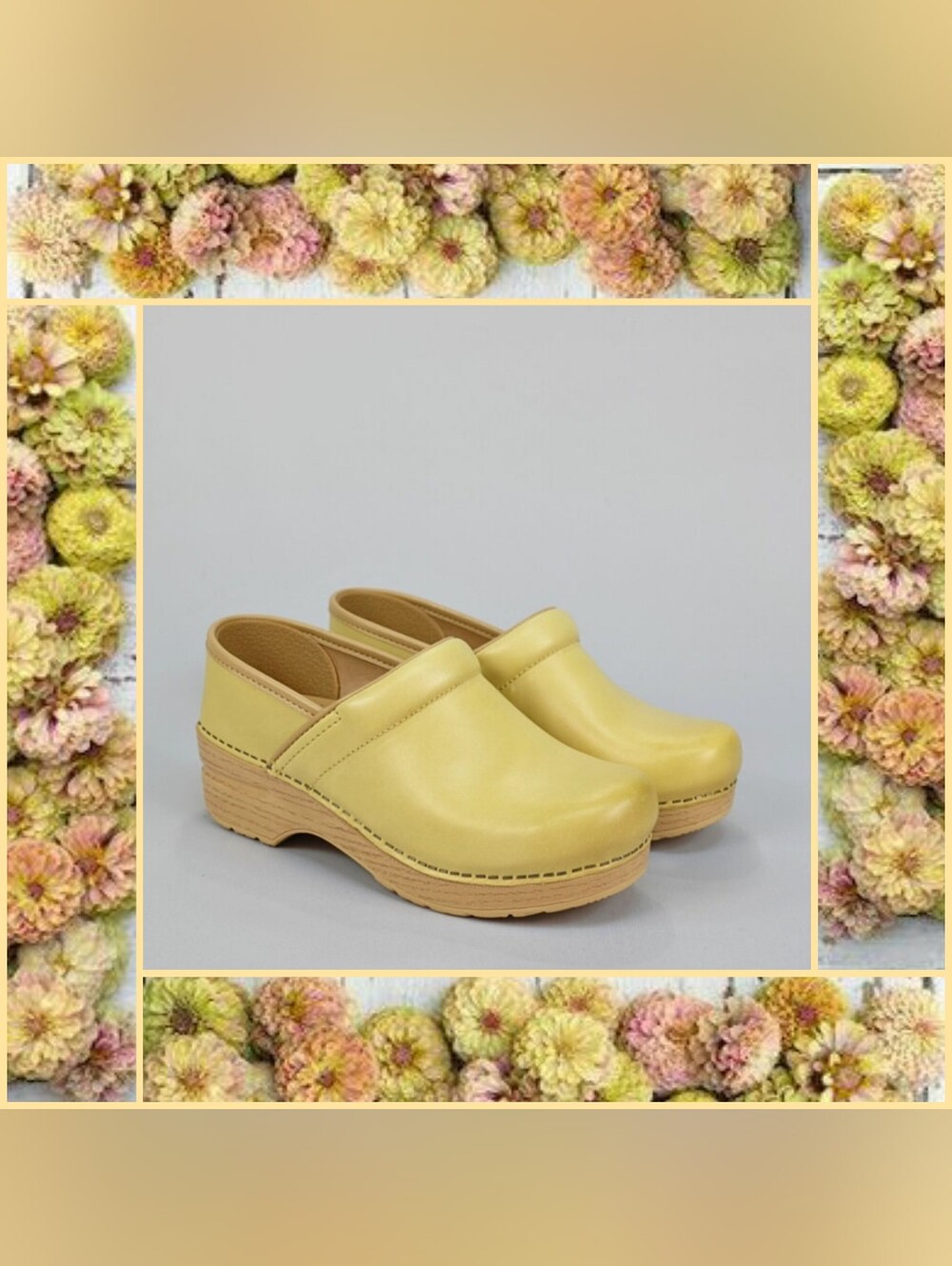 Lemonade Dansko Professional Honey Clogs Yellow Pastel Prairie Cottage Boho 🍋💛